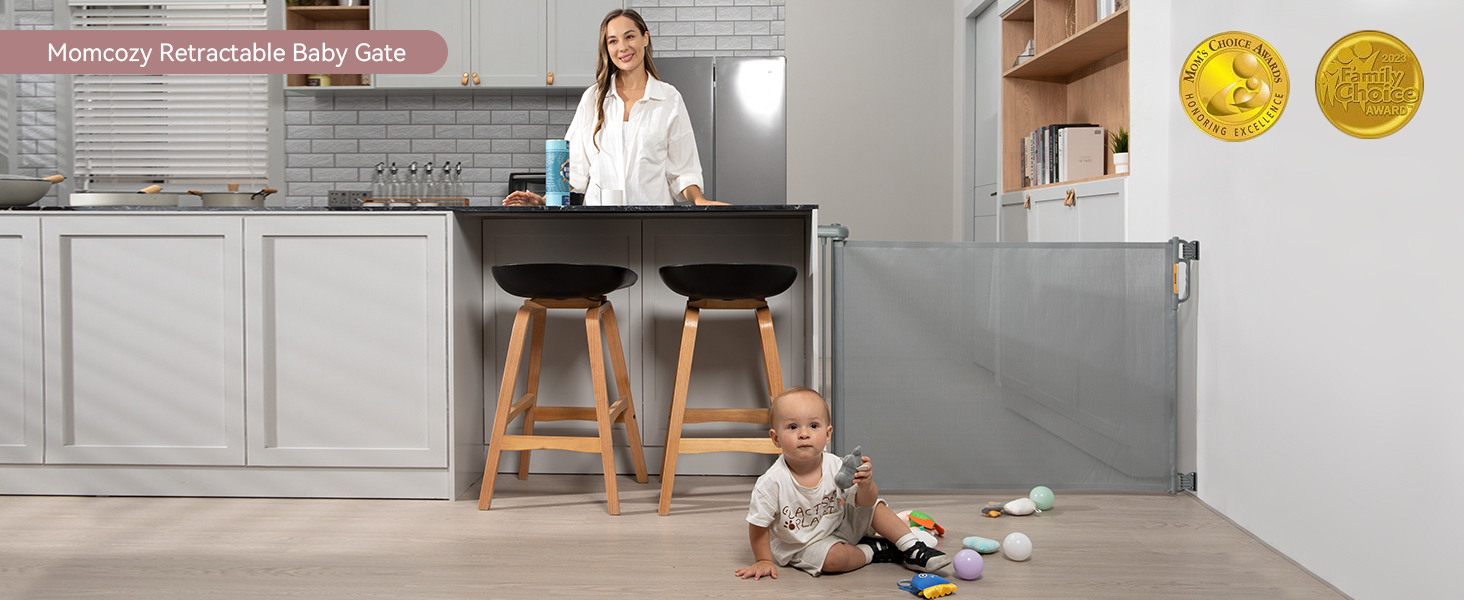 Retractable Baby Gate, Momcozy Mesh Baby Gate or Mesh Dog