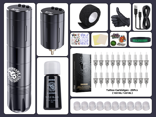 タトゥーマシン Dragonhawk ワイヤレスプロモデル 正規品フルセット Amazon.com: Dragonhawk Tattoo Gun Kit Wireless Tattoo
