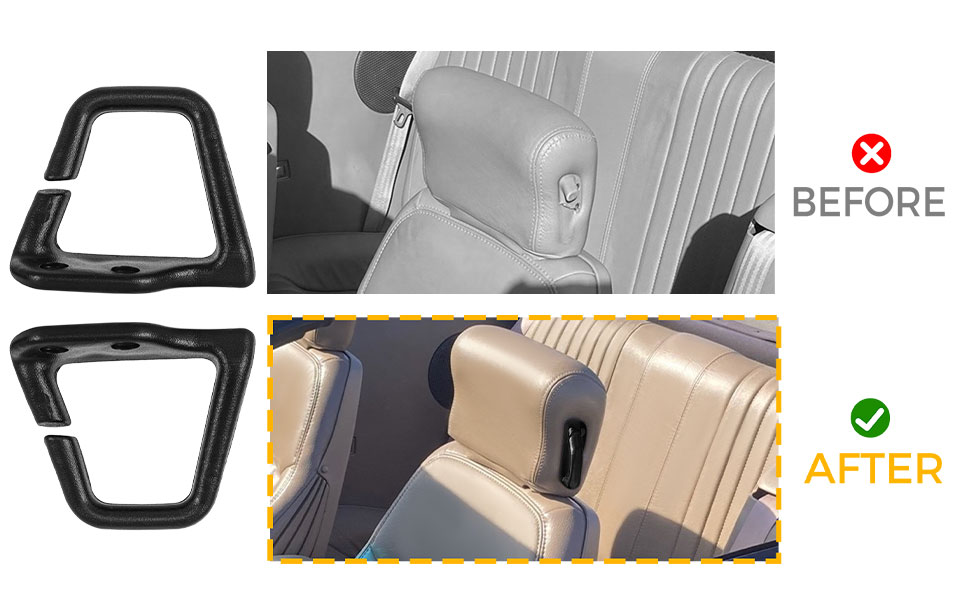 AMSPRAC Seat Belt Guide,Ebony Black Driver Passenger Side