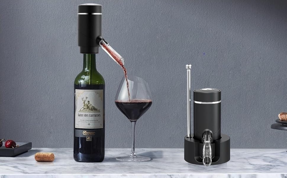 CorporateGiftPro Electric Wine Aerator and Decanter, Pump