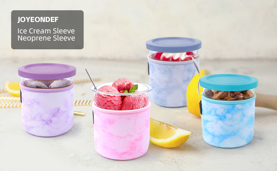 Amazon.com: 4 Pack Reusable Ice Cream Neoprene Sleeve Ninja