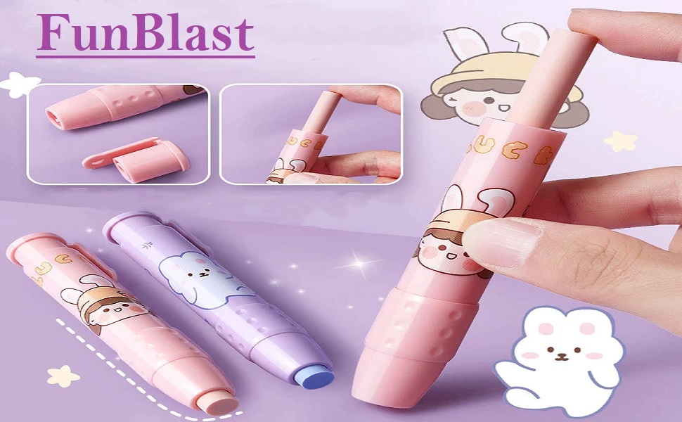 FunBlast Pen Erasers Retractable Eraser, Novelty Eraser Pen Shaped