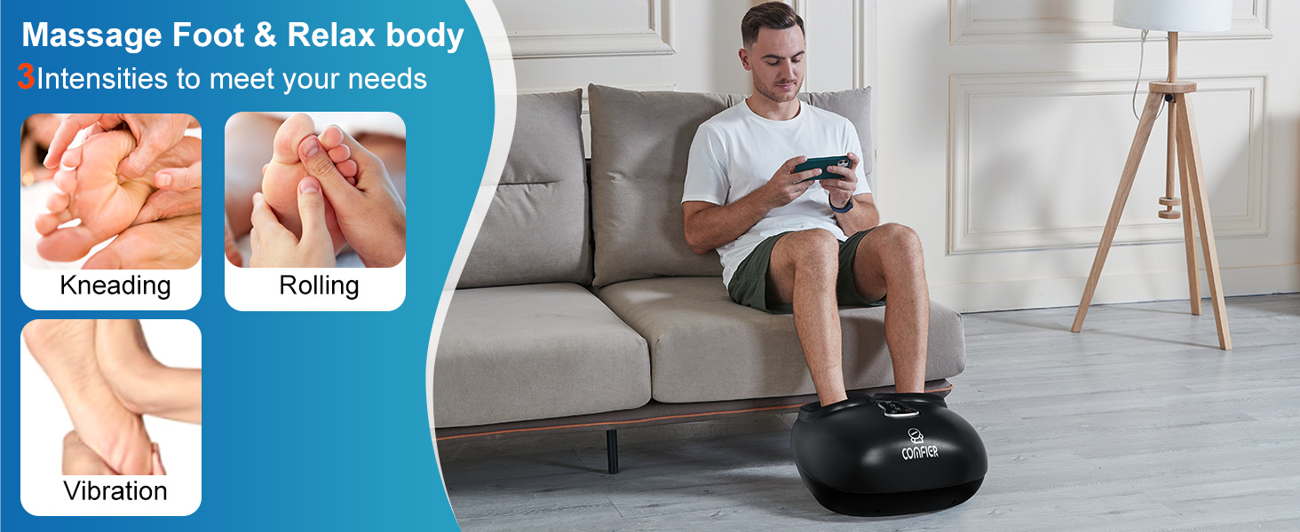 COMFIER Shiatsu Foot Massager with Heat, Vibration,Rolling