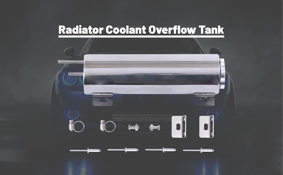 GESEXI 3" X 10" Radiator Coolant Overflow Tank Universal