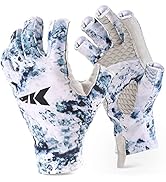 KastKing La Sal Fishing Gloves UPF50+ Sun Gloves UV Protection Fingerless Gloves Men Women for Ou...