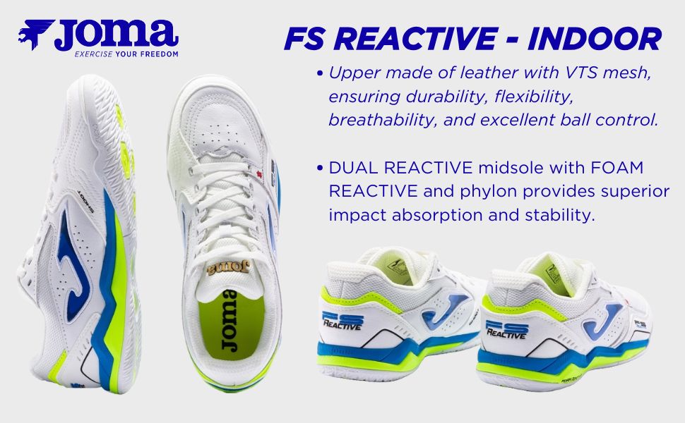 Joma Reactivo シューズ ホワイト/ブルー/グリーン Joma ホマ トップフレックス TF(ホワイト) TOPS2502TF ホワイト