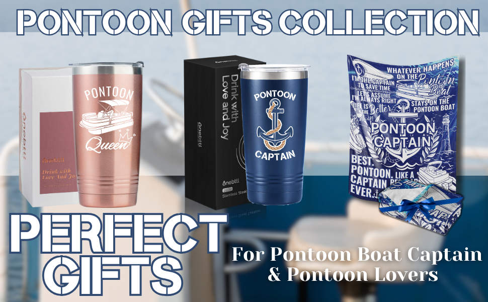 Onebttl Pontoon Boat Gifts, Pontoon Boat Tumbler for Pontoon Owners & Lovers, 20oz
