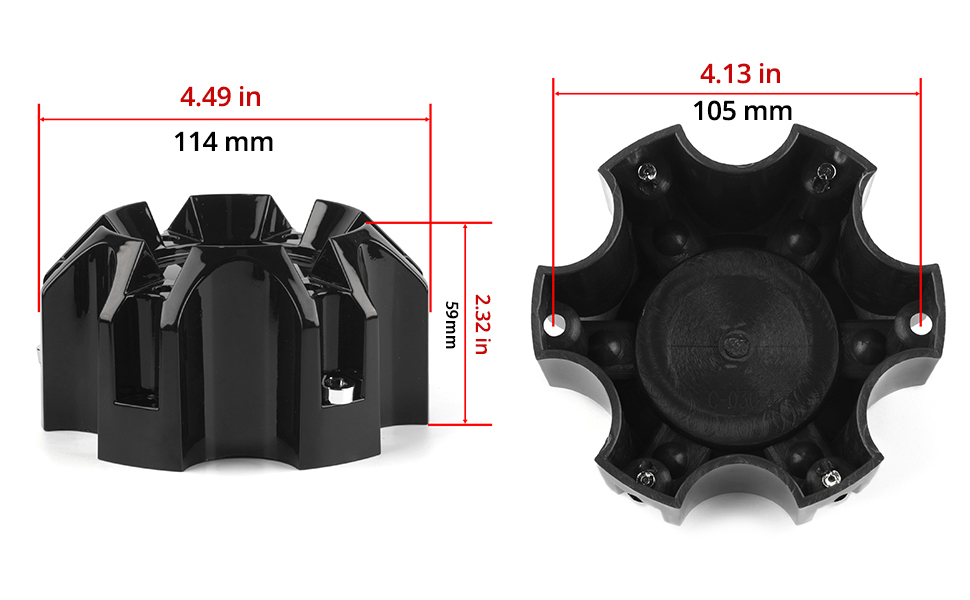 Amazon.com: RTRHINOTUNING 4PCS 4.45in Wheel Center Caps 6