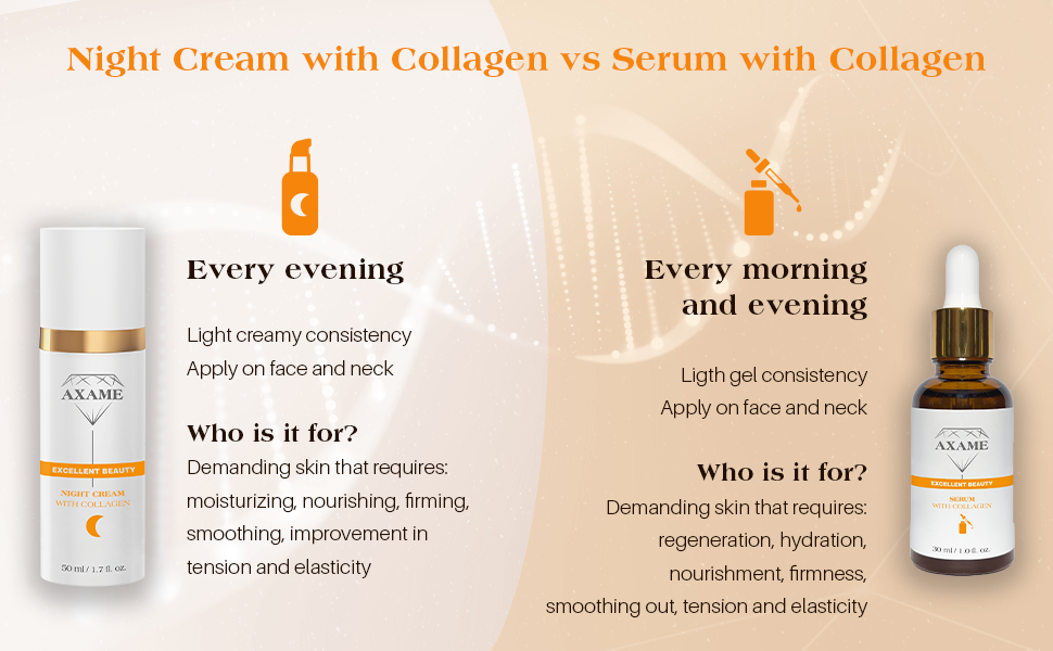 Crema de noapte cu colagen vs ser cu colagen