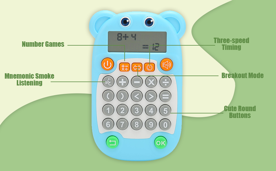 Kids Calculator, Basic Four Function Calculator with Math