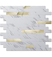 Art3d 10-Sheet Peel and Stick Backsplash Tile for Kitchen Bathroom Fireplace Laundry Room in Whit...
