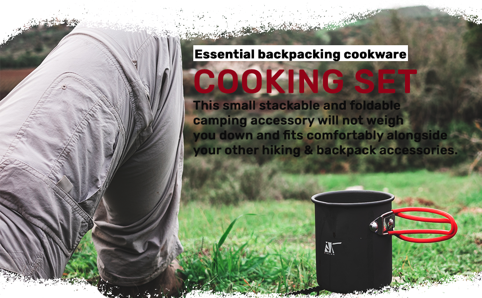 FINJAN Backpack Cooking Kit Camping Set Ultralight for 1