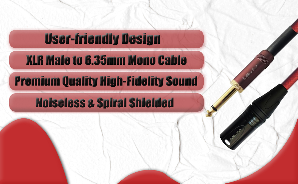 XLR Male to 6.35mm Jack Cable