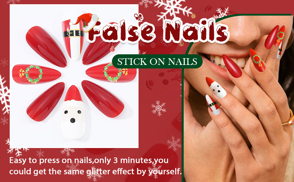 Weihnachten Press on Nails