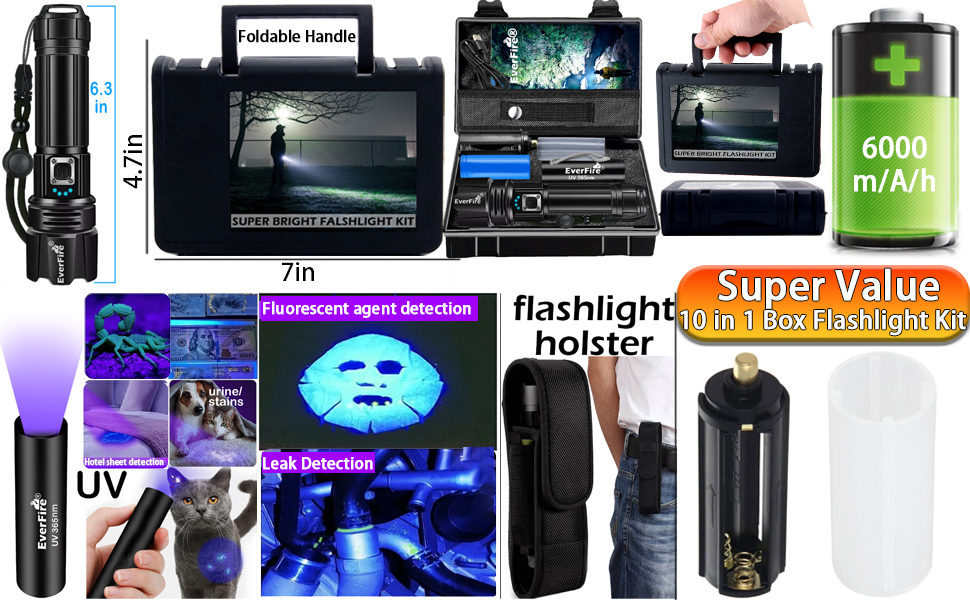 Rechargeable Tactical flashlight high lumens headlamp