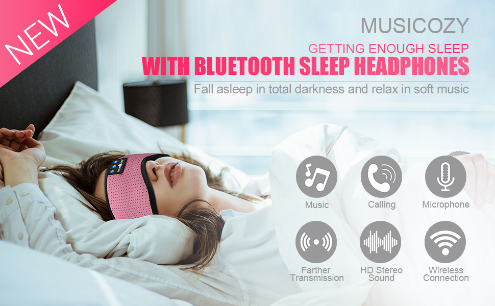 bluetooth sleep headphones sleeping eye music mask headband earbuds