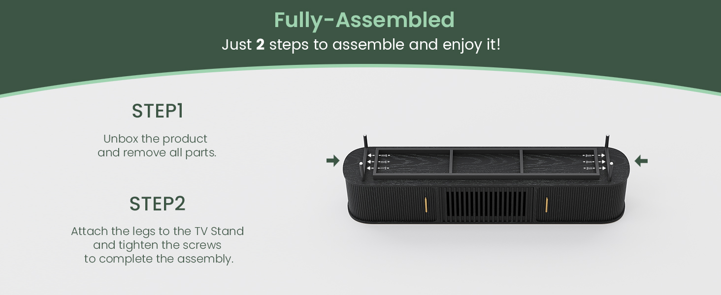 fully-assembled tv stand