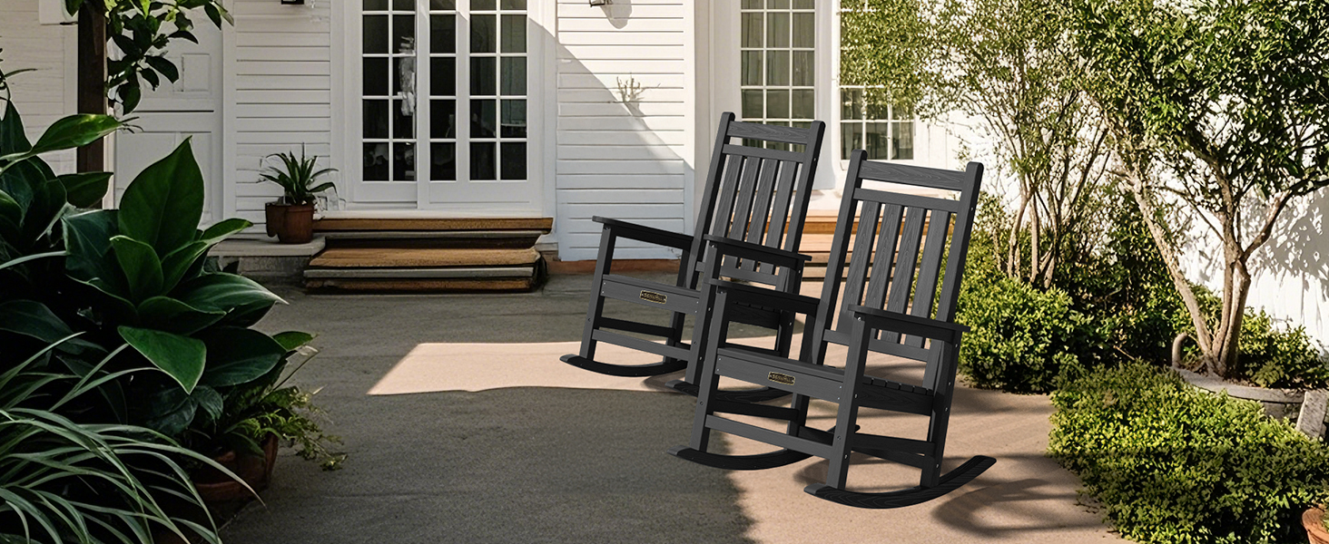 outdoor rocker black