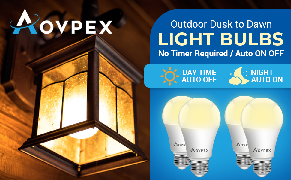 Dusk to Dawn LED Light Bulbs Outdoor, 13W Ultra Bright(100W Equivalent