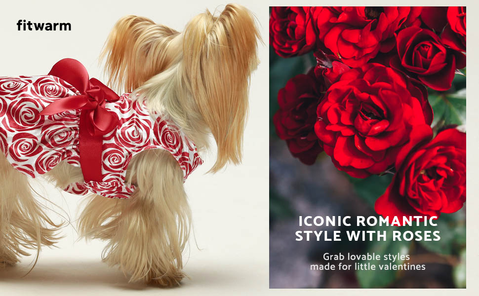 Fitwarm Mothers Day Dog Clothes Romantic Rose Dogs