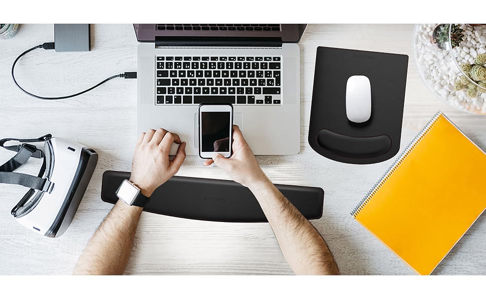 PU Leather Mouse Pads Wrist Rest Support and Keyboard Wrist