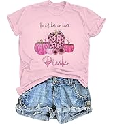 Breast Cancer Shirts for Women Breast Cancer Awareness Shirt in October We Wear Pink Pumpkin Grap...