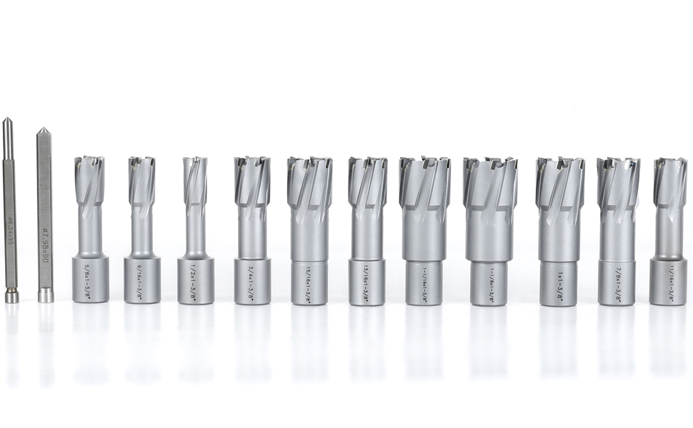 OSCARBIDE Carbide TCT Annular Cutter Set 13 pcs,3/4"Weldon