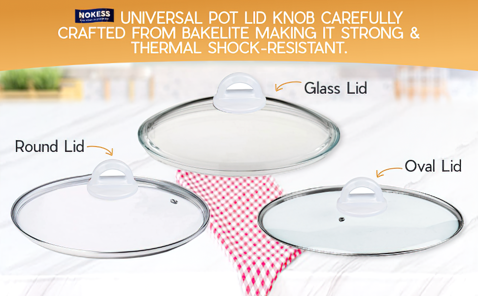 Universal Pot Lid Replacement White Knobs Pan Lid Holding