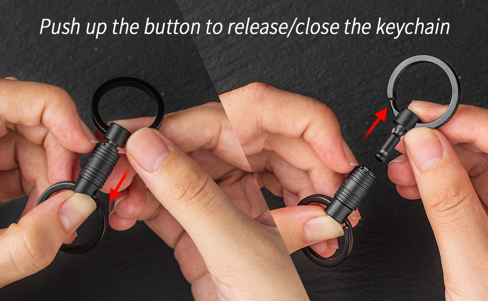 FEGVE Titanium Quick Release Keychain for Men,Pull Apart