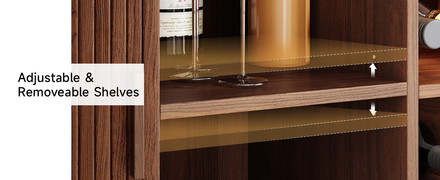 Wine Bar Cabinet with LED Light