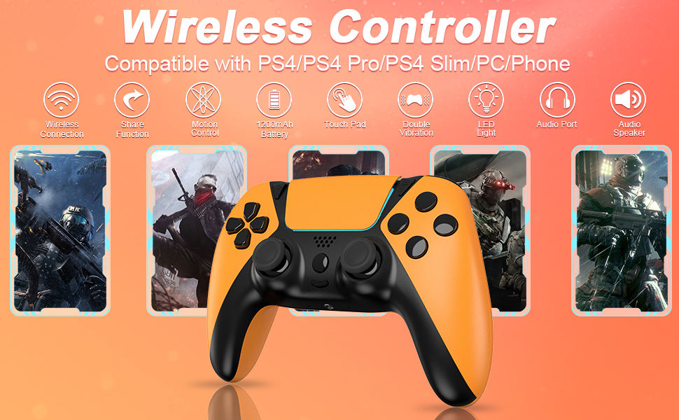 TOPAD Replaceable for Custom PS4 Controller, Elite Remote