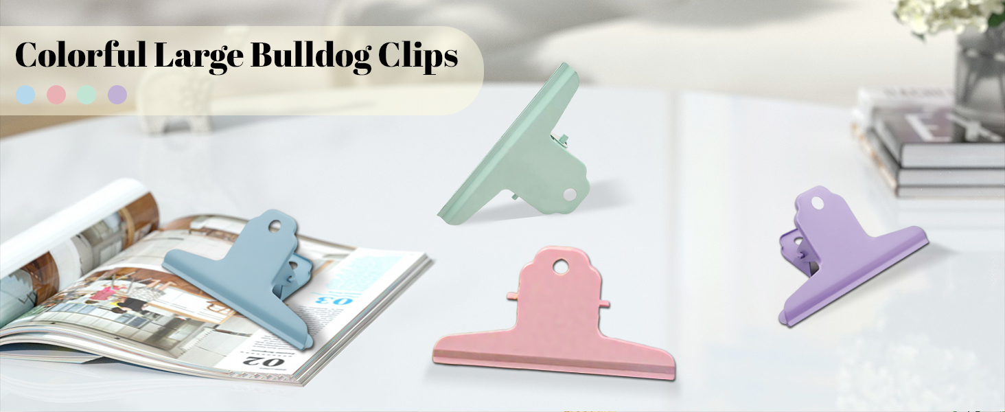 Colorful Large Bulldog Clips