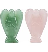 Rockcloud Healing Crystal Gemstone Carved Pocket Guardian Angel Figurines 1.5 inch