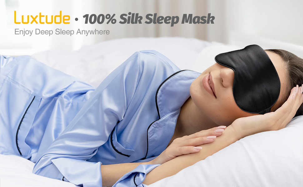 Luxtude 100 Silk Sleep Mask with Hot & Cold Gel Eye Mask