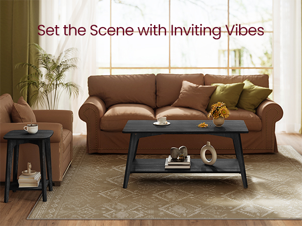 Amazon.com: VASAGLE Coffee Table, 2-Tier Living Room Table