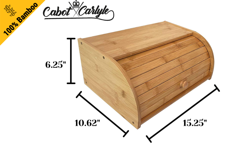 Breadbox Natural Bamboo Roll Top Bamboo Bread Box For