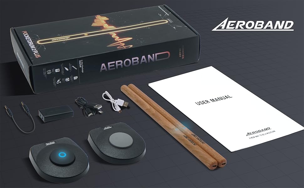 AeroBand Electronic PocketDrum2 PLUS, Virtual Air Drumsticks Set