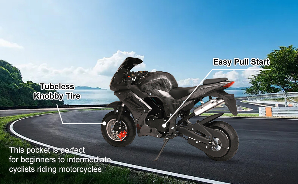 X18 Super Pocket Bike BESUFY 49cc Pocket Rocket 25MPH Gas