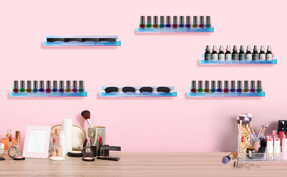 gel polish wall rack, iridescent nail polish rack