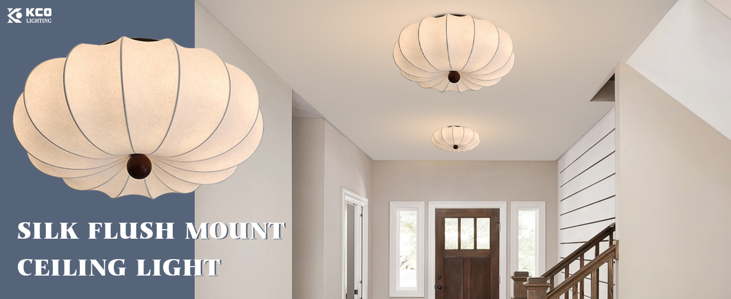 Japanese Silk Ceiling Light