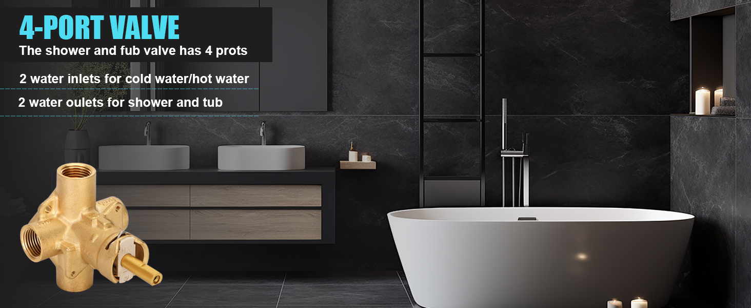 Upgraded 2510 Brass positemp Pressure valve Balanced Tub and Shower