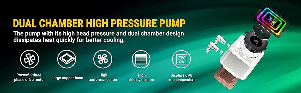 ant esports infinity 240 argb cooler dual chamber high pressure pump