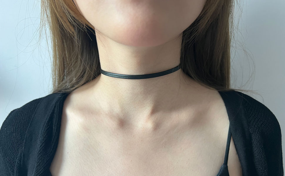 女王蜂 qb Luxury Chain Choker Black Gothic Punk Leather