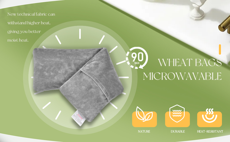 UNCN Wheat Bag Heat Pack with Washable Cover Heat Packs for Relaxation Wheat Bags Microwavable