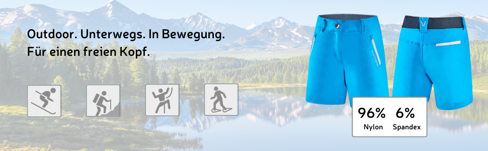 Kurze Shorts Damen Wandern Trekking Outdoor