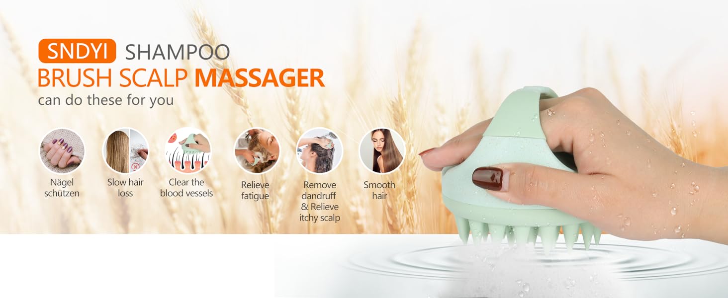 Sndyi Scalp Massager Shampoo Brush, Head Scalp Massager for Hair Growth