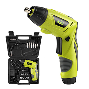 Visseuse Sans Fil 6Nm,DEWINNER Visseuse Devisseuse Sans Fil 1300mAh 3.6V Avec 45 Accessoires,Adaptateur De Charge Avec Câble USB Et Boîte De Rangement 18 ACCESSOIRES 44PCS AVEC CLE A CLIQUET