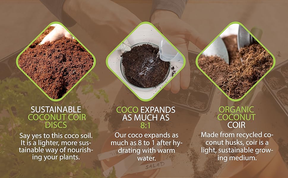 Coco Bliss Coco Coir Fiber Soil Discs with Low EC and pH