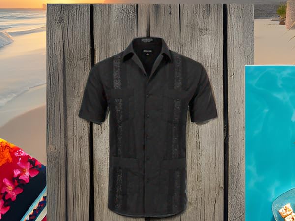 Amazon.com: Allsense Men's Short-Sleeve Button-Down Cuban