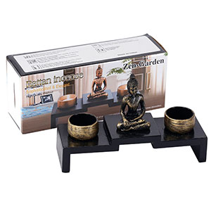 Mini Sitting Buddha Statue with Candle Holders, Zen Decor, Meditation Tealight Holder